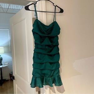 NWT Hello Molly Teal Ruffled Mini Dress